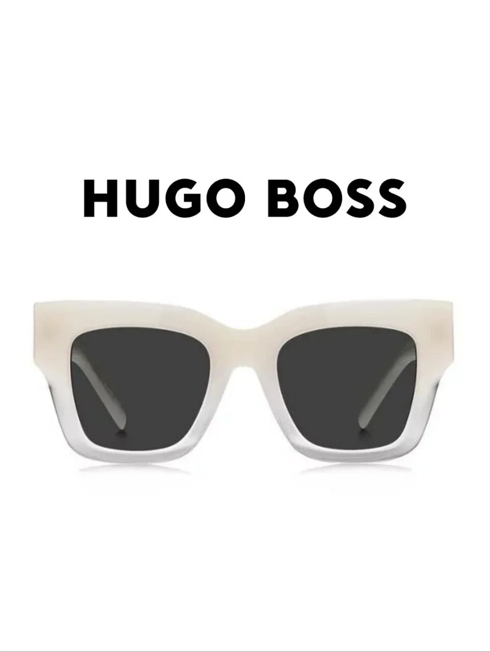 BOSS- Square Shaded Ivory Grey Sunglasses 1386/S
